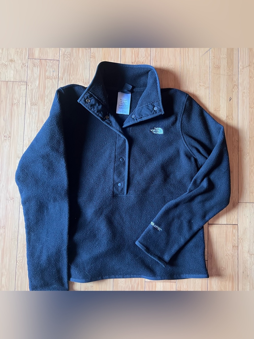 The North Face Black Fleece Pullover w/ Snap Closure